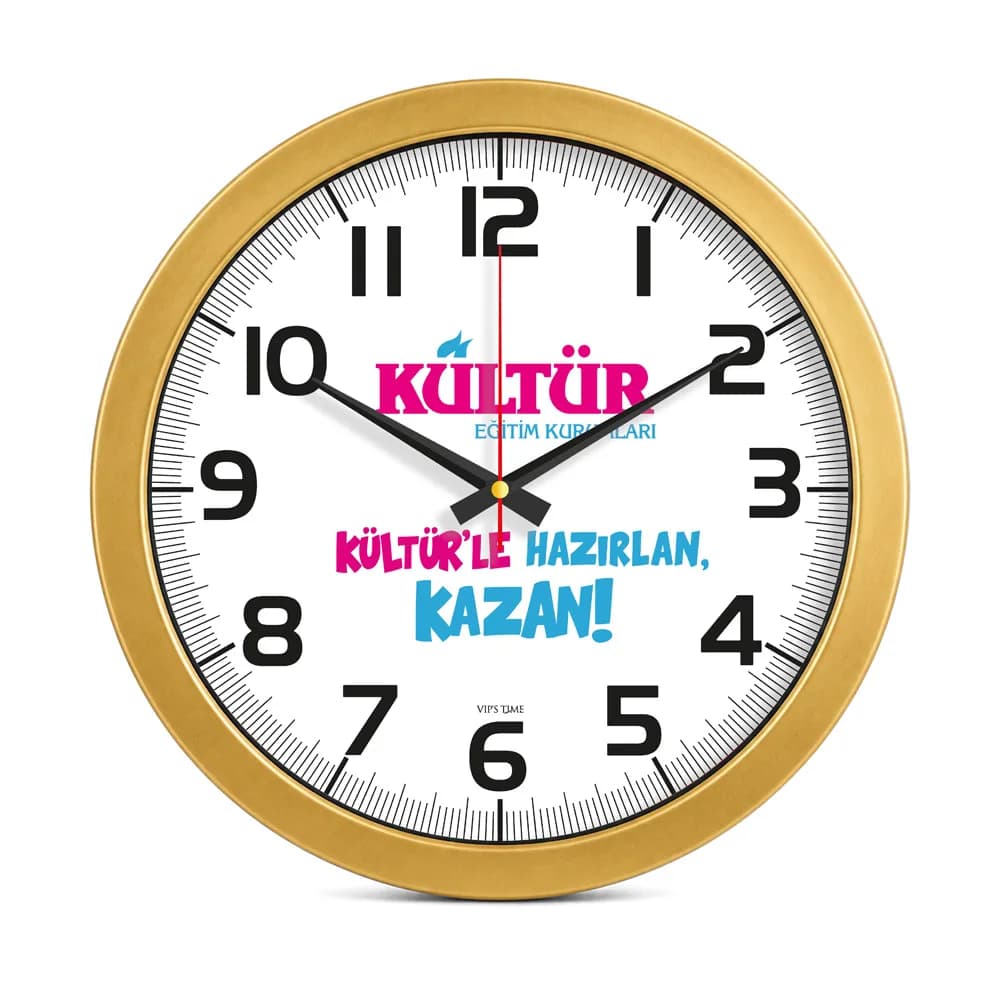 Metalize Duvar Saati — Altın